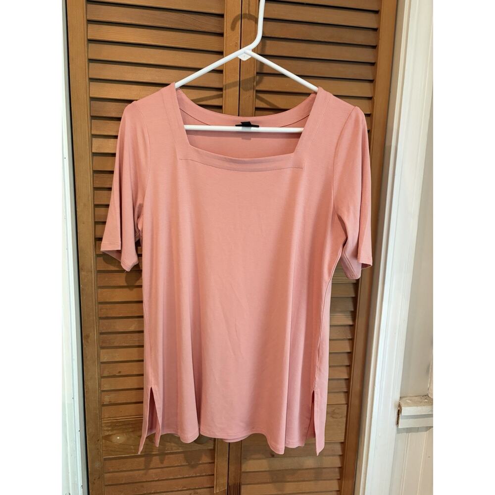 J. Jill Pink Women's Short Sleeve Wearever Collection Size Medium Petite.